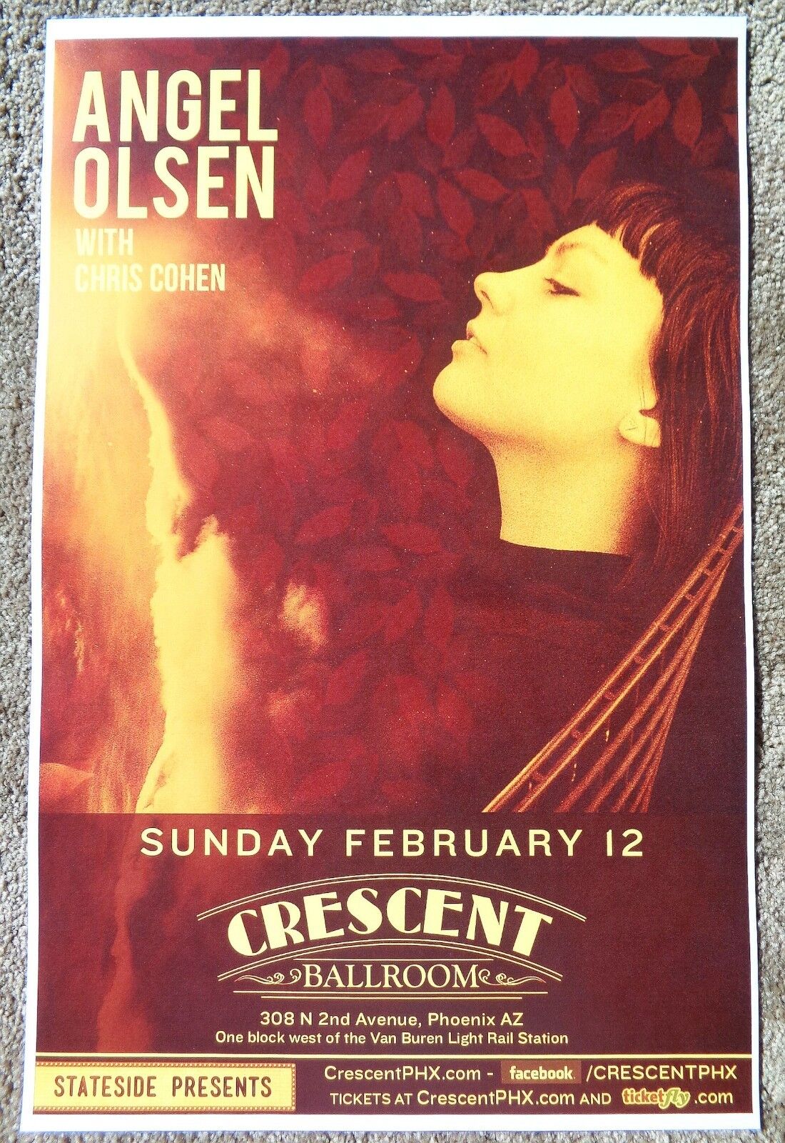 ANGEL OLSEN 2017 Gig POSTER Phoenix Arizona Concert