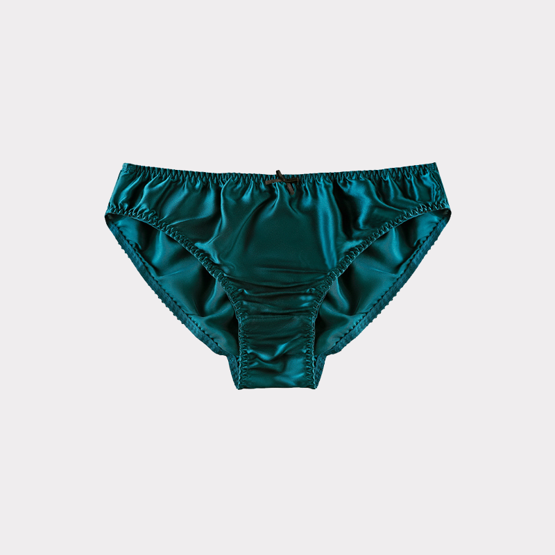Simple Bowtie Decoration Silk Panties REAL SILK LIFE