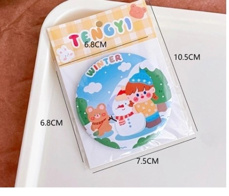 Cute Cartoon Plastic Glass Mirror 1 Piece
