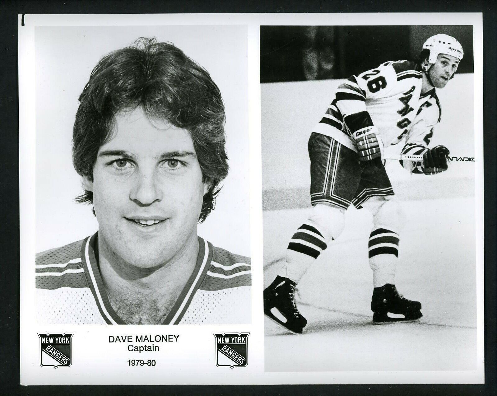 Dave Maloney Captain New York Rangers team issued 1979 Press Photo Poster painting