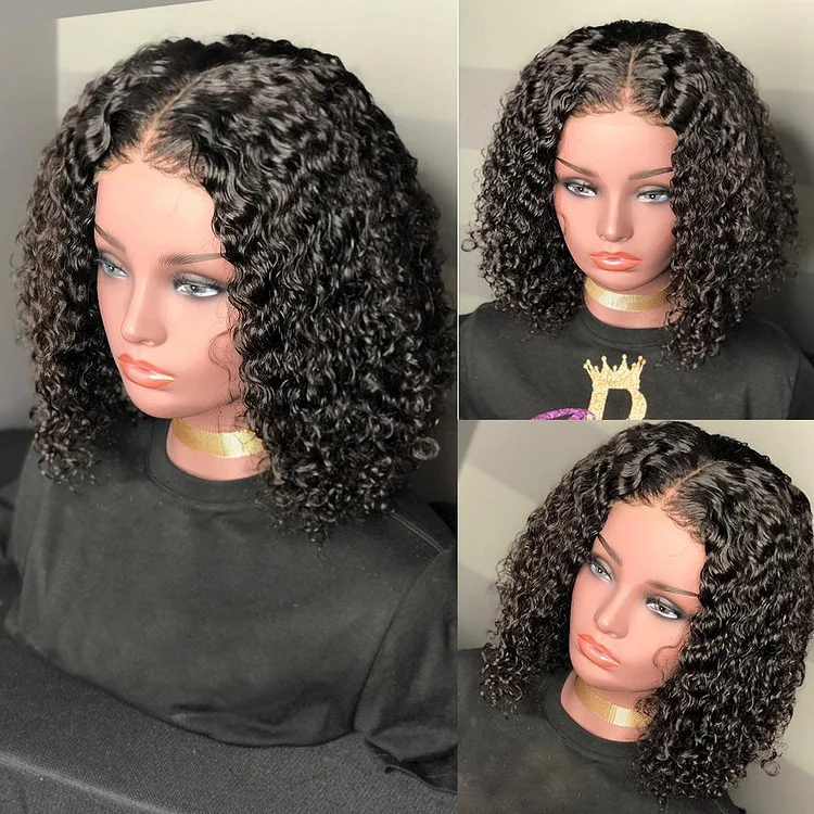 Curly Bob Lace Front Wigs For Women Kinky Curly Lace Front Wig 360 Lace Frontal Wig Brazilian Curly Human Hair Wigs