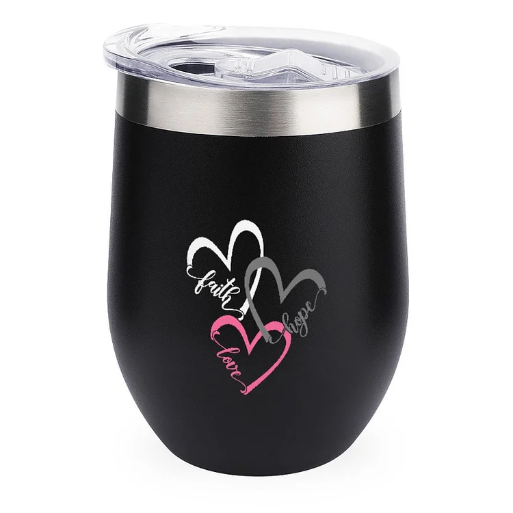 Hope Love Faith Stainless Steel Insulated Cup - Heather Prints Shirts