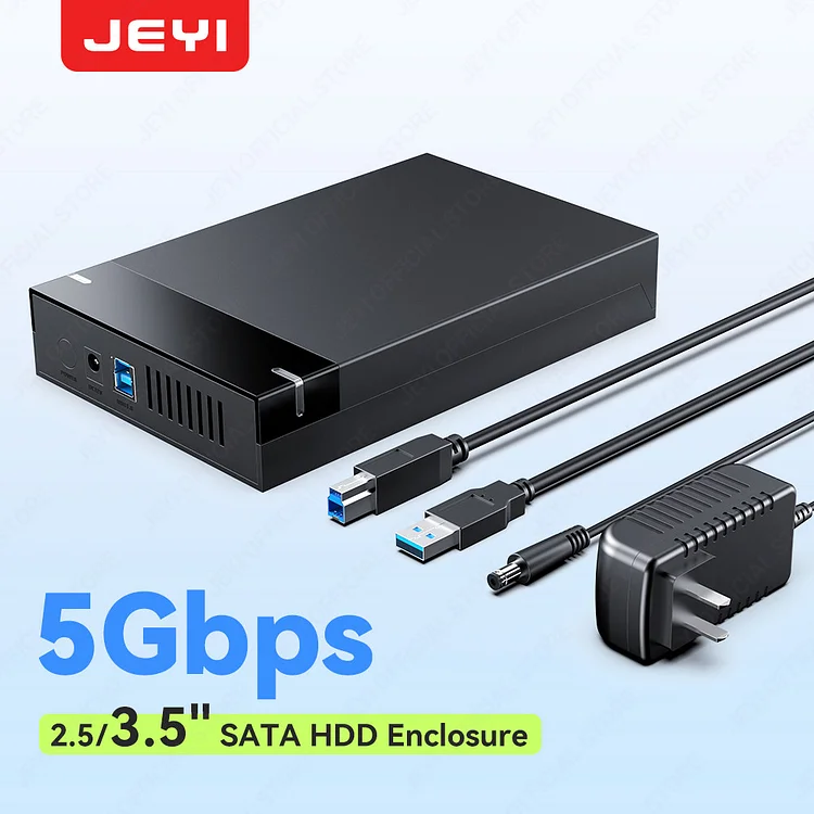 JEYI External Hard Drive Enclosure for Inch SATA SSD HDD USB to  SATA III Hard Drive Enclosure with 12V Power Adapter with Smart