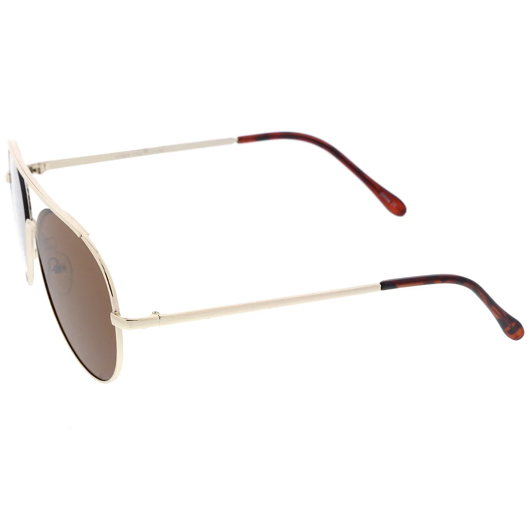 Classic Brow Bar Semi-Rimless Lens Aviator glasses 57mm