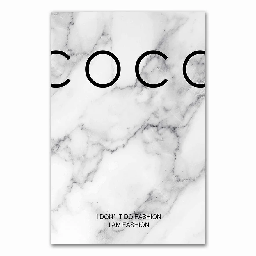 Modern Fashion Marble  Quotes s and Prints Black WhiteFashion Pictures Canvas Painting for Living Room Home Decor