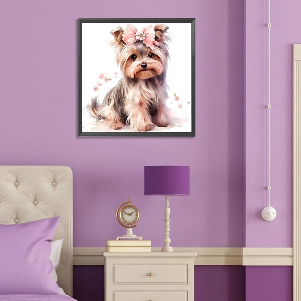 Diamond Painting - Full Round Drill - Yorkshire Puppy(Canvas|30*30cm)