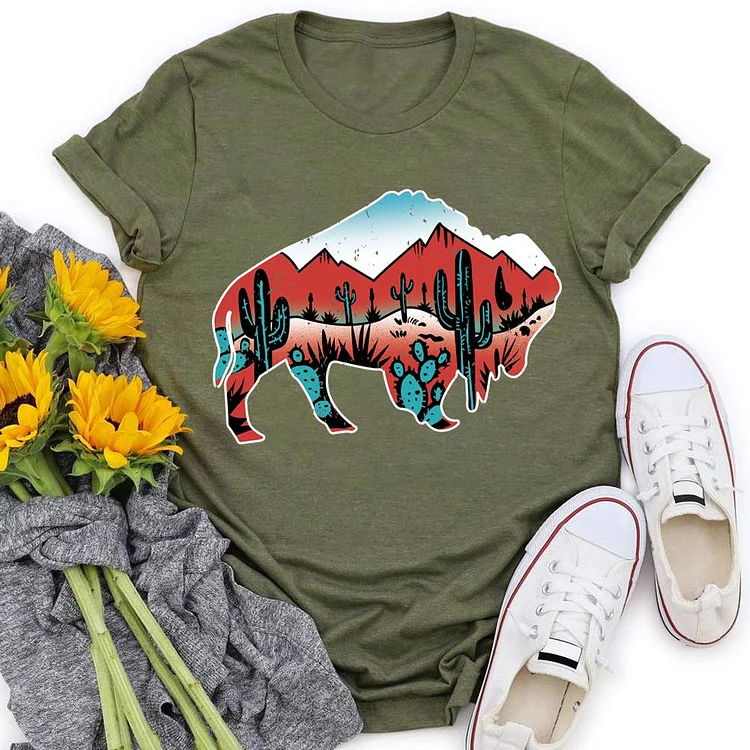 Buffalo Cactus T-Shirt Tee -04078