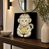 DIY Pearl Painting Monkey for Home Wall Decor with Frame(30x30cm)