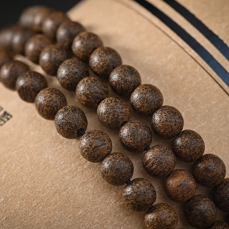 Indonesian Dalagan Agarwood Old Material Buddhist Beads Rosary Bracelet Necklace