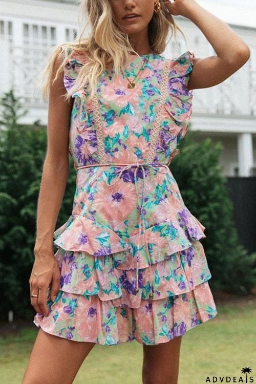 Mighty Good Time Flower Backless Mini Dress