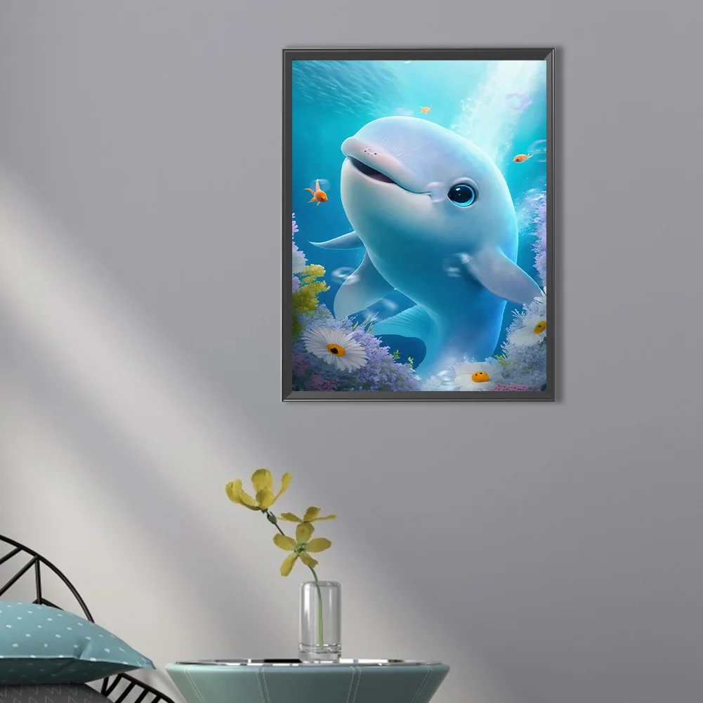 Full Round Diamond Painting 30*40cm - Longing For Dolphins