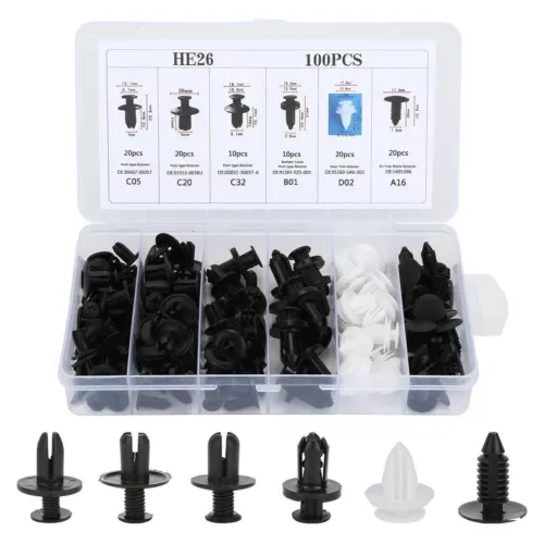 Dronehint Car Parts 100x Fender Liner Fastener Rivet Push Clips Retainer 6 Size Universal (For: Acura) Parts