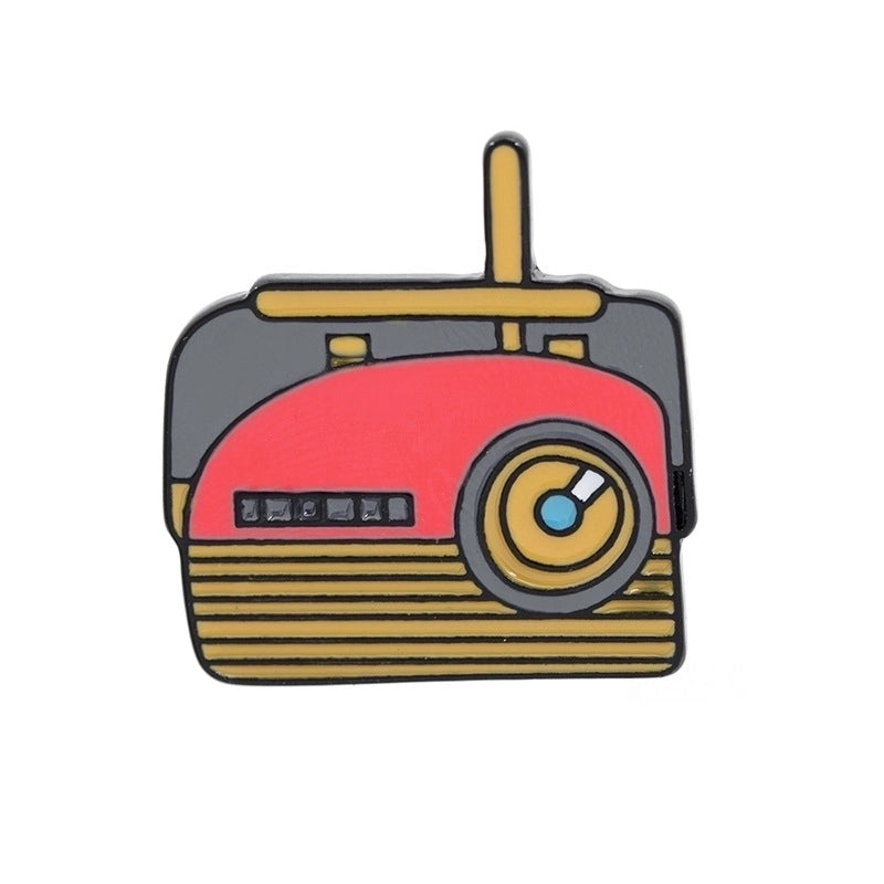Cartoon Style Pin Game Console Television Alloy Enamel Unisex Brooches