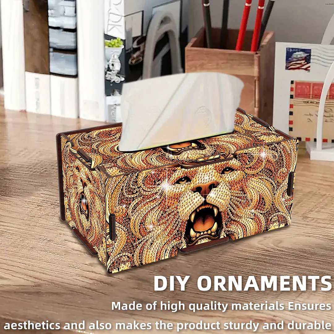 Wooden Diamond Painting Tissue Box for Home and Office Decoration (ZJH023)