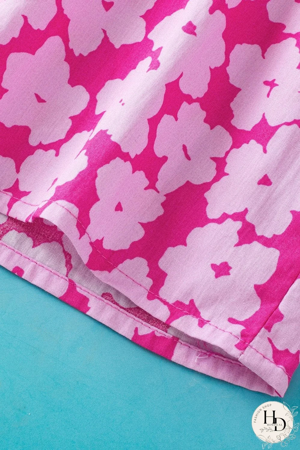 V-Neck Pink Floral Top