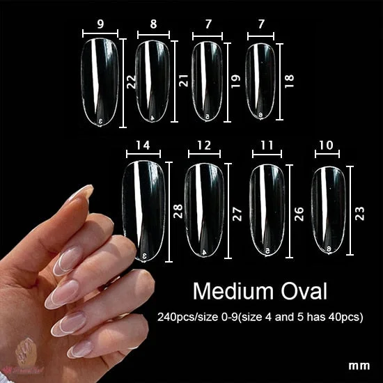 240pcs Gelly Tips Soft Gel Nail Extension Tips Full Cover Pre-shaped Sculpted Long Coffin Stiletto False Tip Quick Building Mold-Nail Inspo