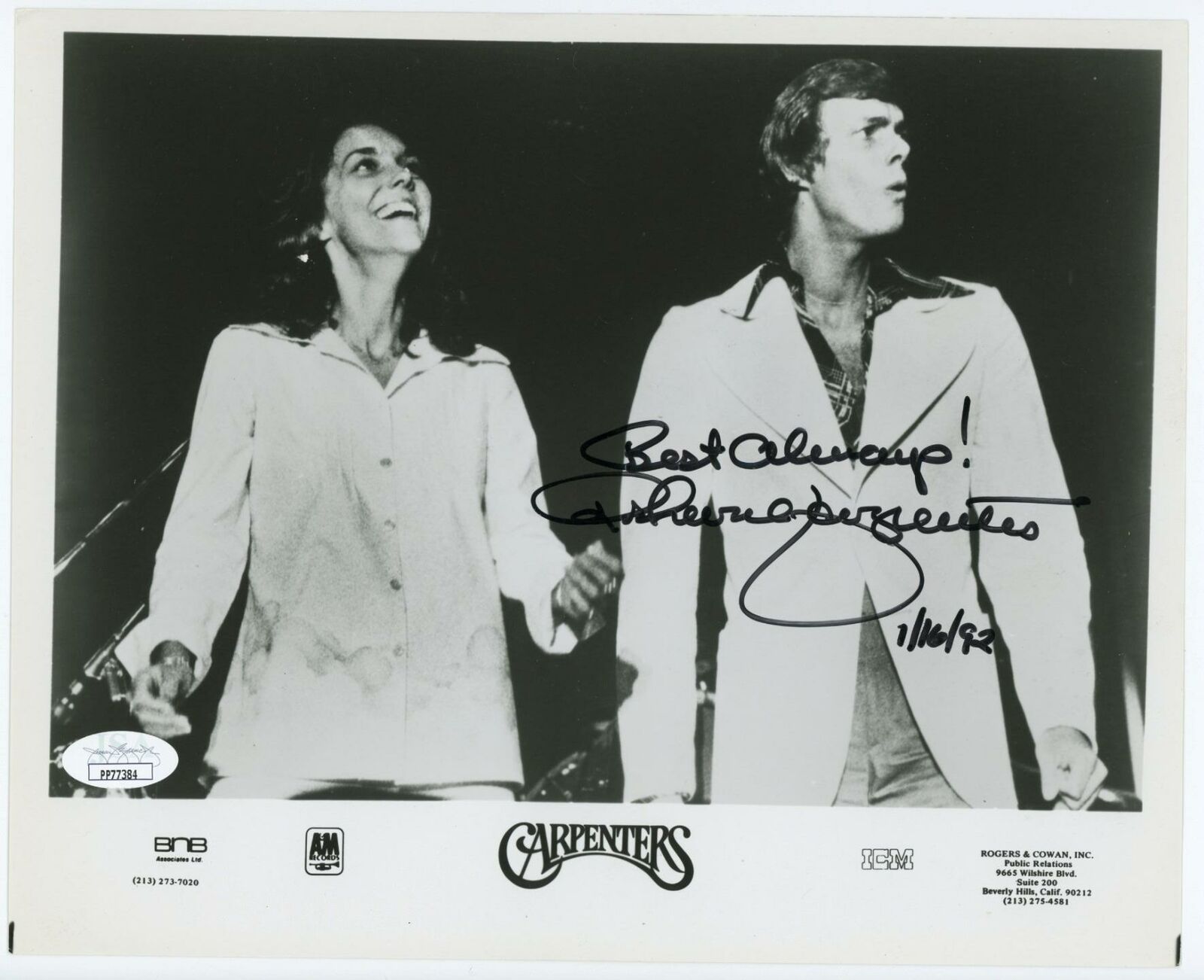Richard Carpenter Signed 8x10 Photo Poster painting Autographed The Carpenters Singer JSA COA