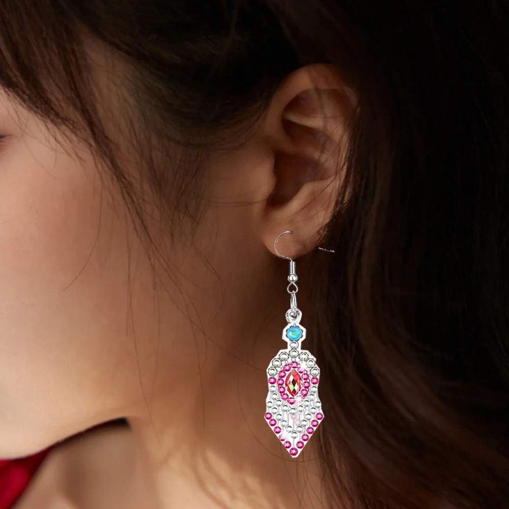 10 Pairs Double Sided Diamond Painting Earrings Gift for Women Girls 