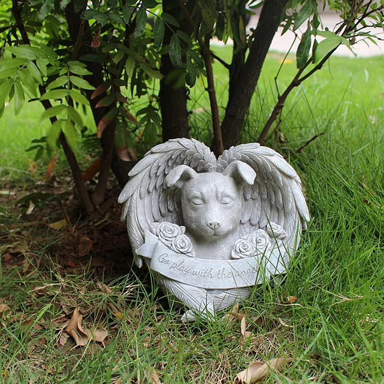 Angel Pet Memorial Stone Statue Decor