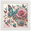 5D DIY Partial Special Shaped Drill Diamond Painting With Frame Kit Rose Decor 19.2x19.2cm
