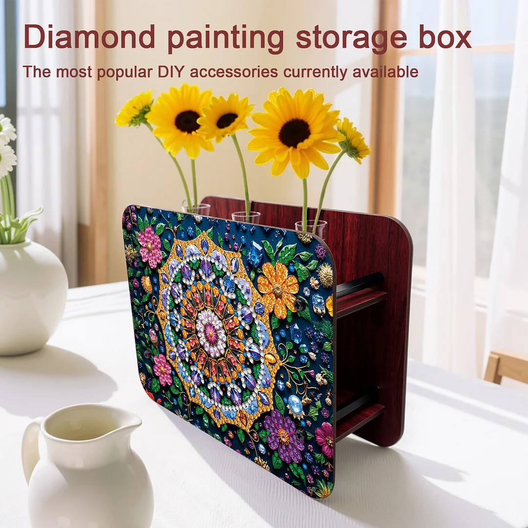 Mandala DIY Flower Vase Wooden Double Sided Desktop Diamond Art Kit Home Decor