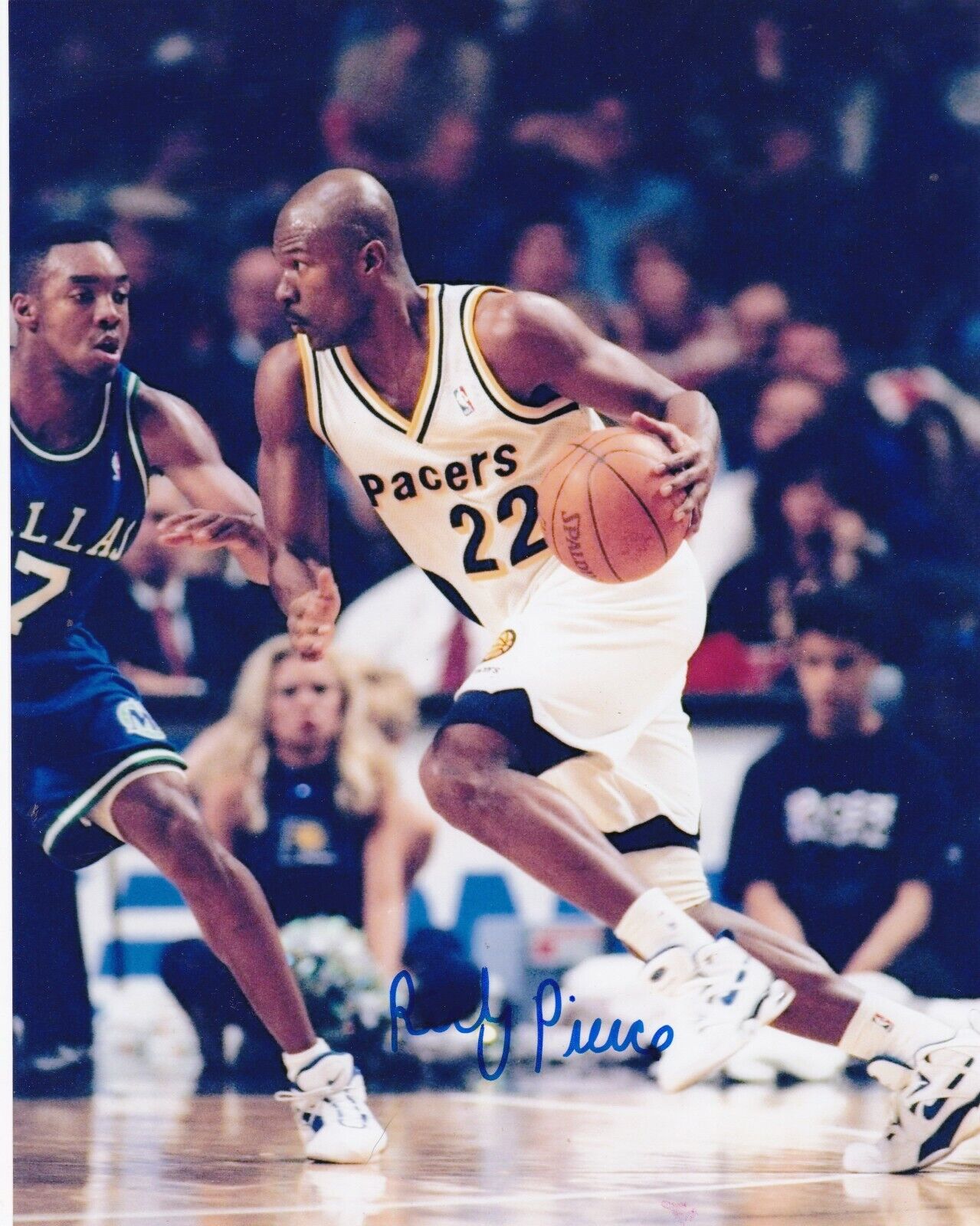 RICKY PIERCE INDIANA PACERS ACTION SIGNED 8x10