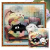 Cat On Sofa-11CT Stamped Cross Stitch 40*40cm tapestrymarket