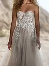 Lace Split-Joint Bandeau Wedding Maxi Dress