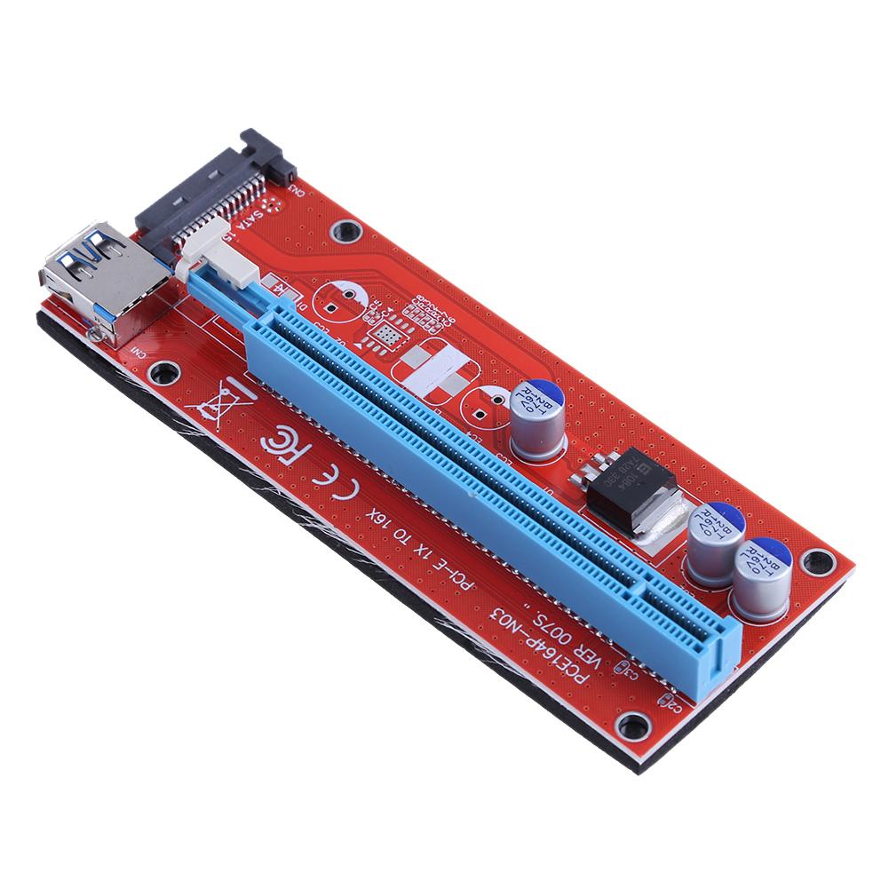 

PCI Express Riser Card 1x to 16x USB3.0 Cable Power Wire for Bitcoin Mining, 501 Original