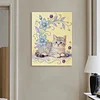 DIY Pearl Painting Cat for Home Wall Decor with Frame(40*30cm)