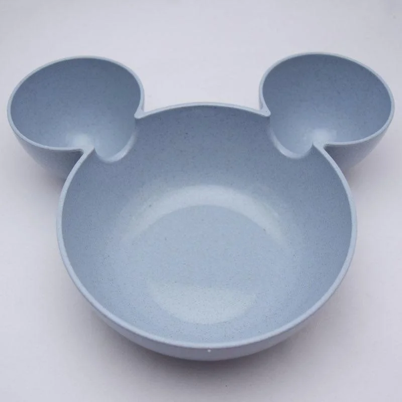 Wheat Straw Baby Dinner Bowl children cartoon tableware set kid dinner plate baby training Bowl spoon fork for dropping opp pack