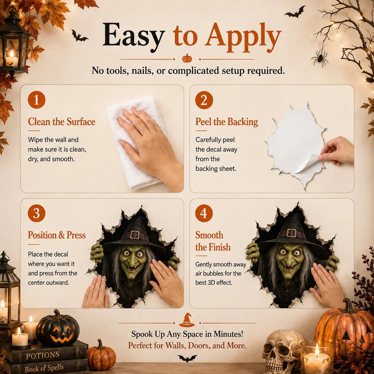 How to Apply Halloween Wall Decal