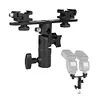 Dual Flash Bracket Hot Shoe Speedlight Stand Umbrella Holder 1/4inch to 3/8inch