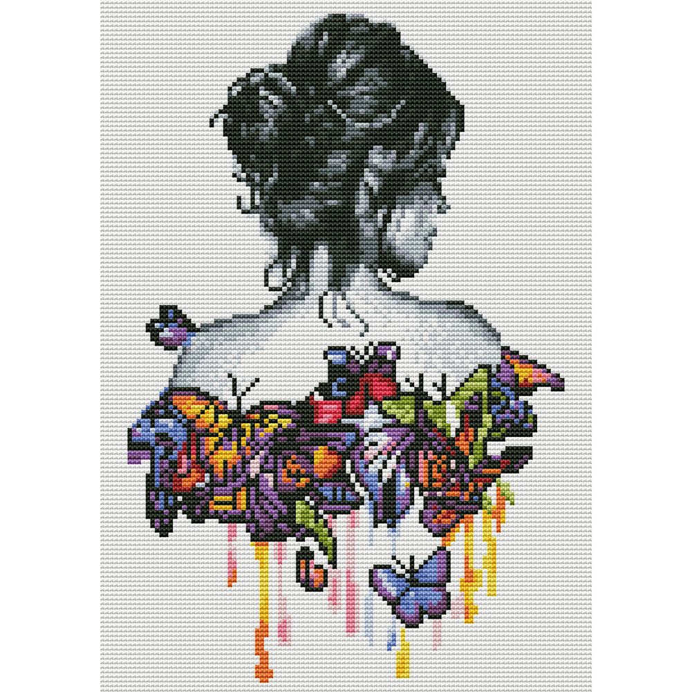 

Butterfly Girl - 11CT Stamped Cross Stitch - 30*40CM, 501 Original