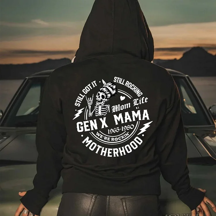 Double-Sided Gen X MAMA T-Shirt, Born in the 70s Shirt, Generation X Skull Sweatshirt for Birthday Gift
