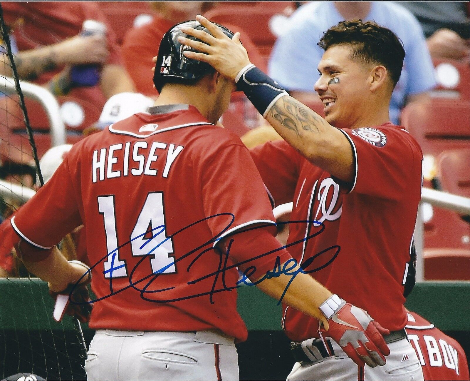 Signed 8x10 CHRIS HEISEY Washington Nationals Autographed Photo Poster painting - COA