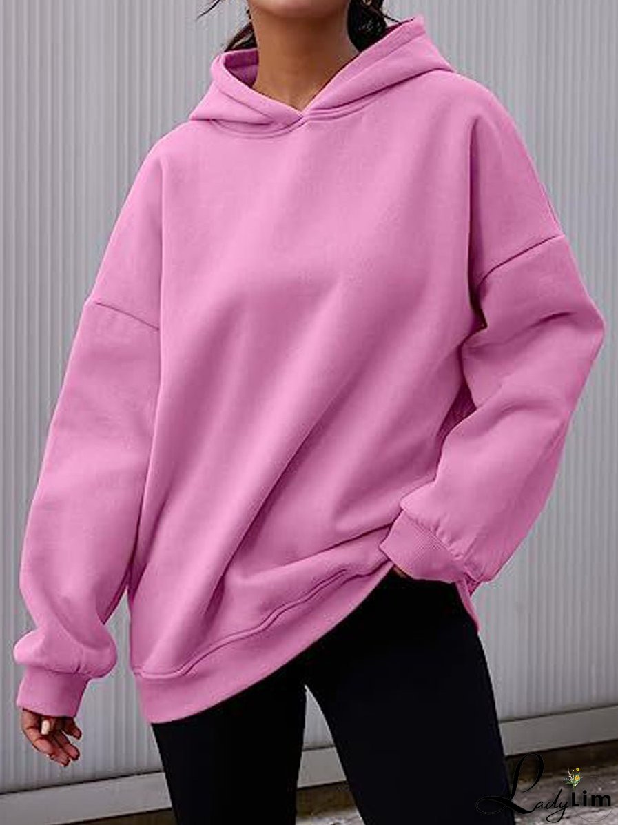 Oversized Fleece Pullover Casual Fashion Outfits Hoodie