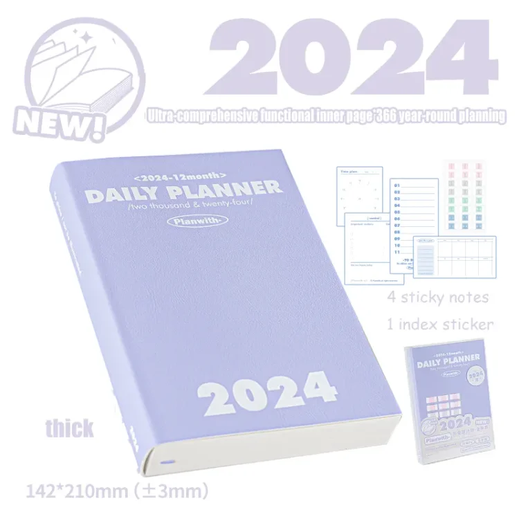 Journalsay 210 Pcs/98 Pcs/ Book Anual Year-round Planner 2024 Daily Study Plan Book
