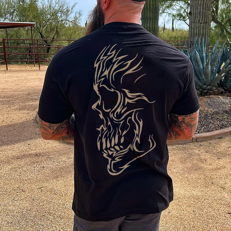 Livereid Regret Nothing Skull Print T-shirt - Livereid