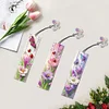 (US Local)3Pcs Special Shape Flowers Butterfly 5D DIY Diamond Painting Bookmark Craft Kit