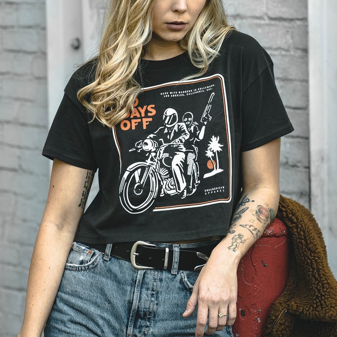 No Days Off Letters Printing Women's T-shirt -  
