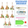 8pcs Christmas Bear DIY Diamond Painting Double Sided Keychains