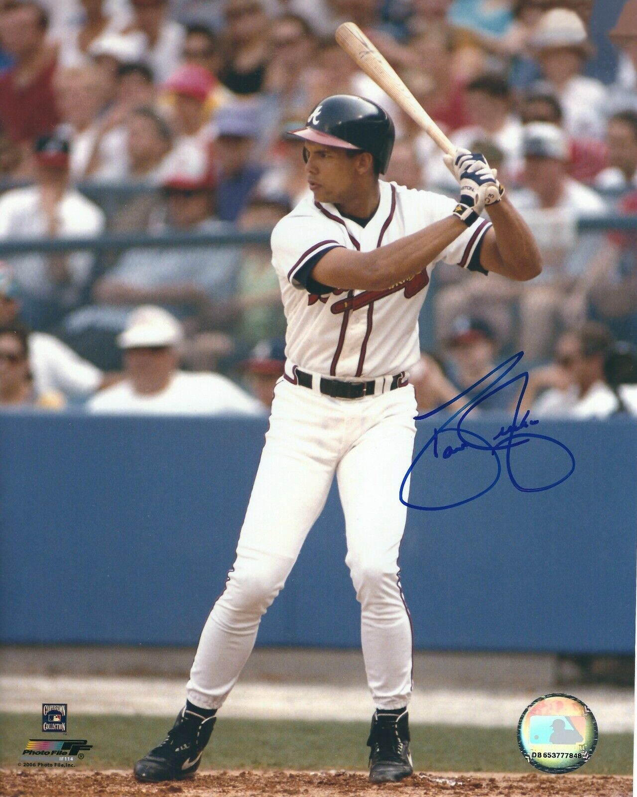 Signed 8x10 DAVE JUSTICE Atlanta Braves Autographed Photo Poster painting - w/COA