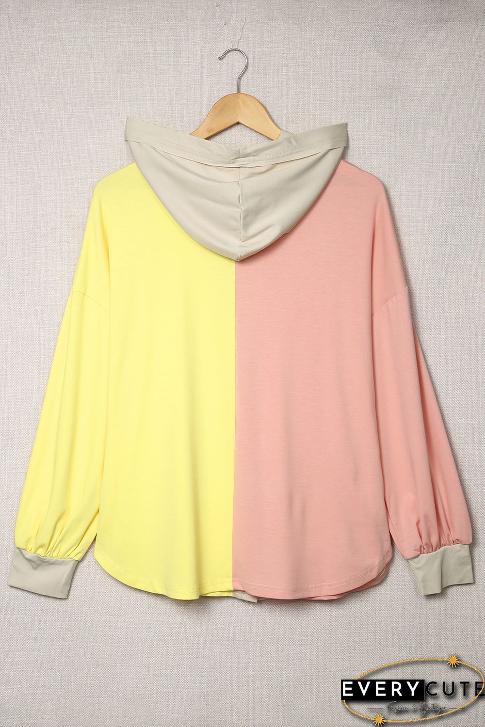 Multicolor Color Block Pocketed Button Down Shirt Jacket with Hood