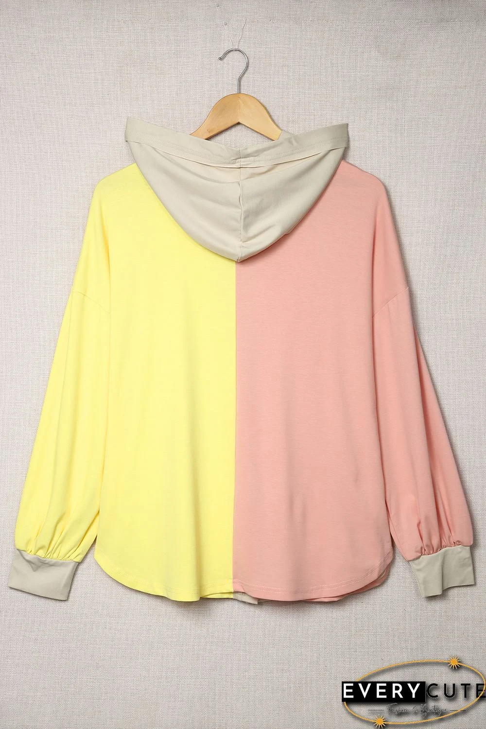 Multicolor Color Block Pocketed Button Down Shirt Jacket with Hood