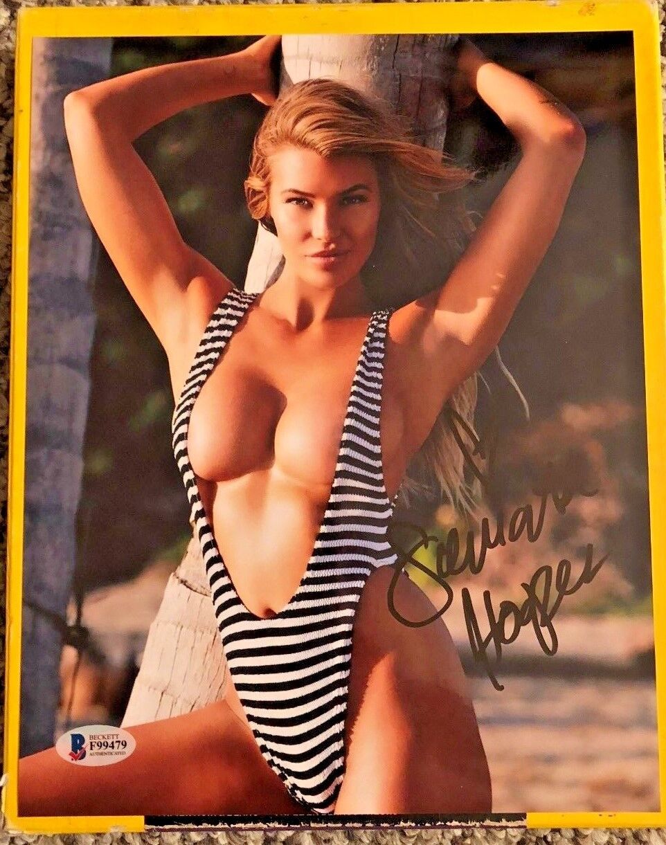 SAMANTHA HOOPES SIGNED 8X10 Photo Poster painting SWIMSUIT MODEL BECKETT AUTHENTICATED