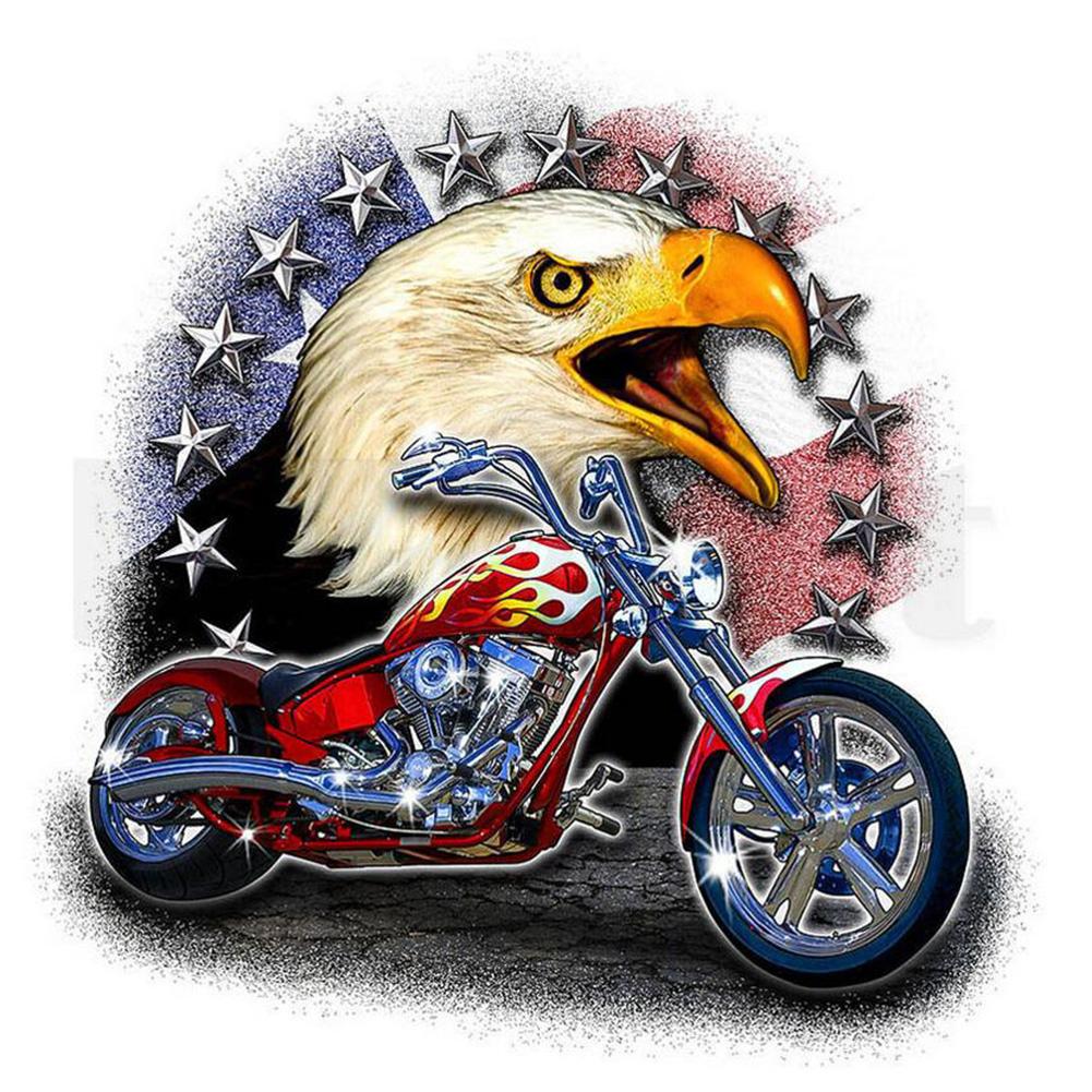 

30*30CM Round Drill Diamond Painting-Motorcycle Eagle, 501 Original