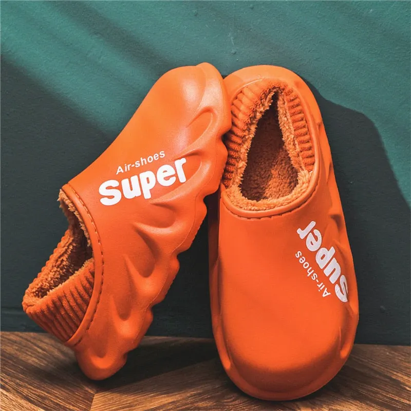New Winter Fashion Slippers Warm Women Shoes Waterproof Couples Non-Slip Plush Cotton Indoor Outdoor Home Autumn Spring Shoes