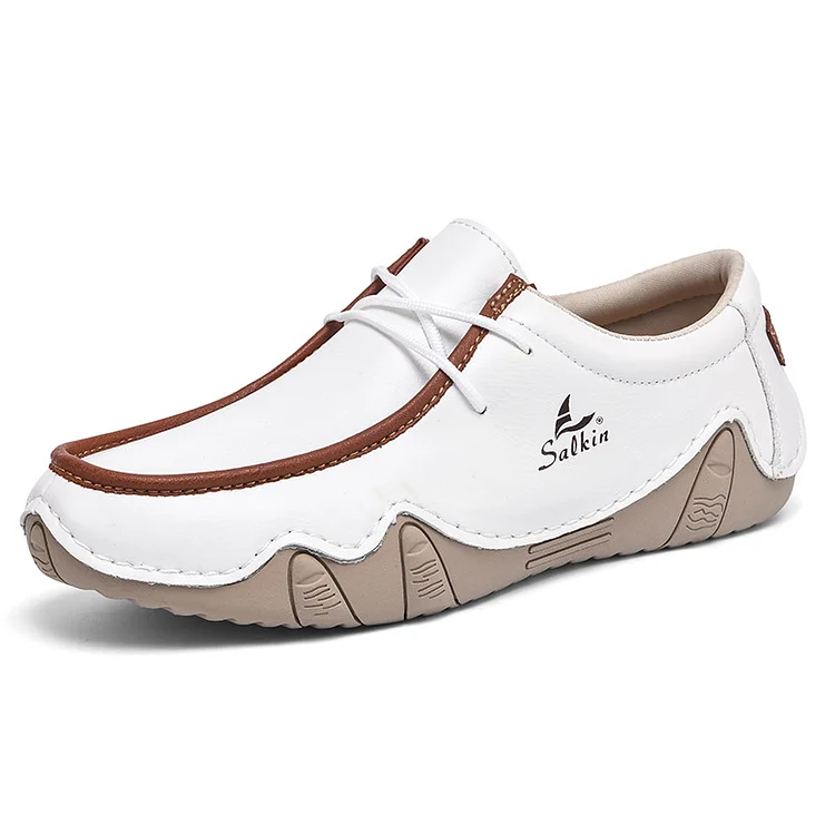 Men's Leather Casual Shoes Comfortable Low Cut Walking Shoes Radinnoo.com