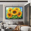 (US Only)Full Embroidery Beads Printed 11CT Sunflower Cross Stitch Kit Art Decor 65x50cm